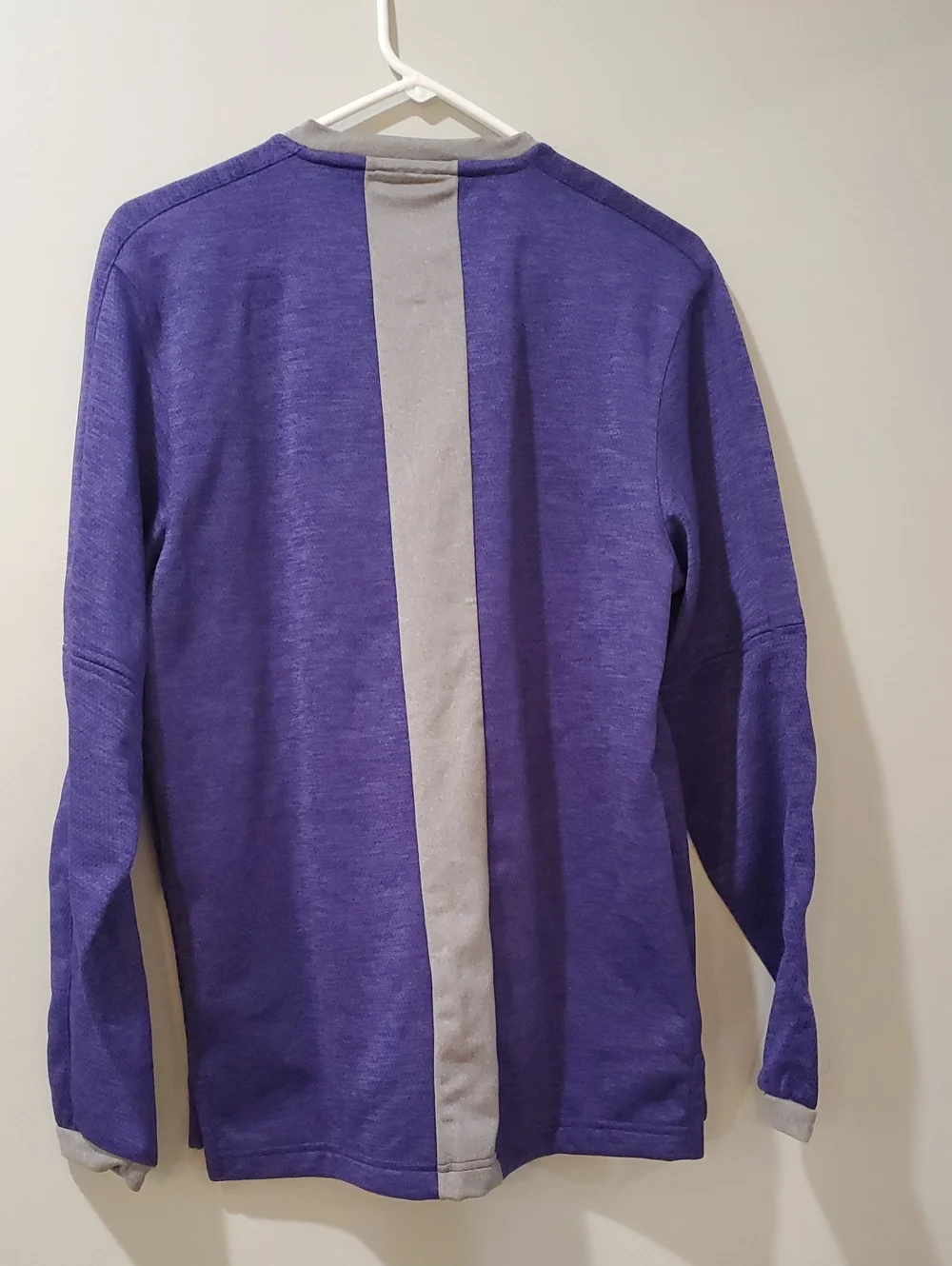 Adidas XS Mens Pullover With Kangaroo Pocket NWT Purple With Grey Accents
